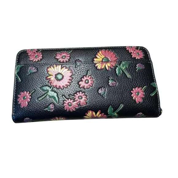 Coach Floral Embossed Leather Zip Wallet - Picture 3 of 6
